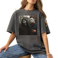 Retro Halloween Ghost Heart Hands, Funny Ghost Face T-shirt, Vintage 90s style top clothing, Unisex graphic Streetwear...