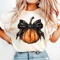 Retro Halloween Sweatshirt, Pumpkin Coquette stars bow sweater, spooky mama crewneck, pumpkin, Autumn Pumpkin sweater,...