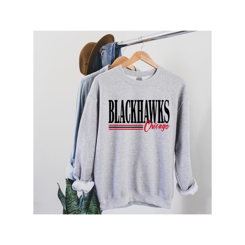 Retro Hockey Sweatshirt Ash Gray T-Shirts, Hoodie | PureTeeCo.com
