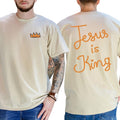Retro Jesus is King Shirt Comfort Colors, Religious Crewneck Men Tee, Spiritual Gifts, Christian Shirt, Faith Based...