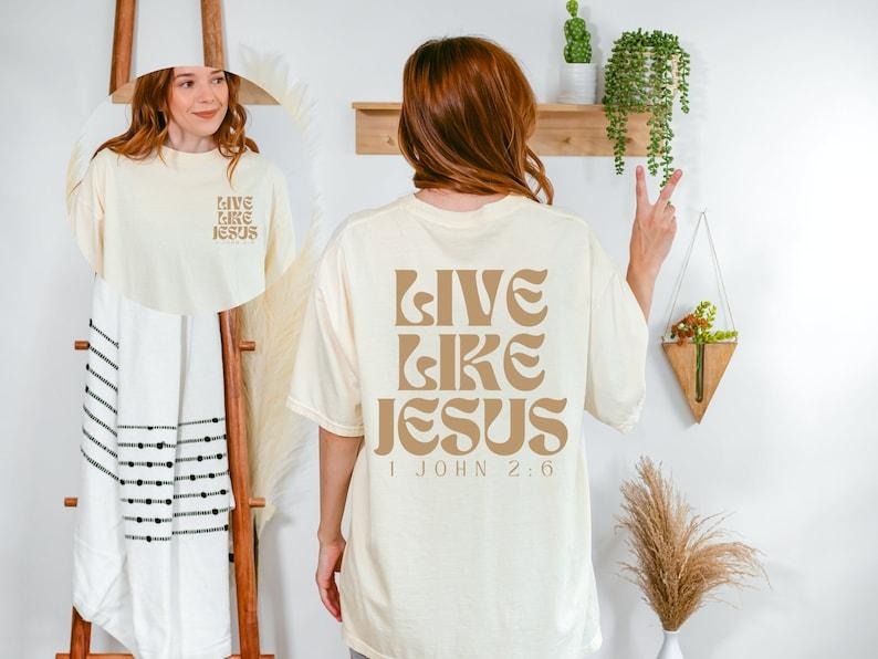 Retro Live Like Jesus Shirt Christian Shirt s Jesus Apparel Bible Verse Shirt Christian Clothing Christian Apparel For...