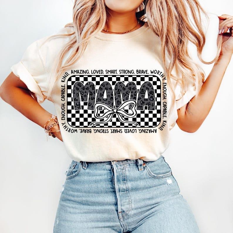 Retro Mama Coquette Bow, Mama Checkered, Mama Varsity, Mother's Day Tshirt Hoodie, Sweatshirt | PureTeeCo.com