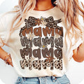Retro Mama Coquette Flower T-Shirt, Boho Mama T-Shirt, Mother's Day T-Shirt, Mama T-Shirt, Leopard Mama T-Shirt, Mama Bow...