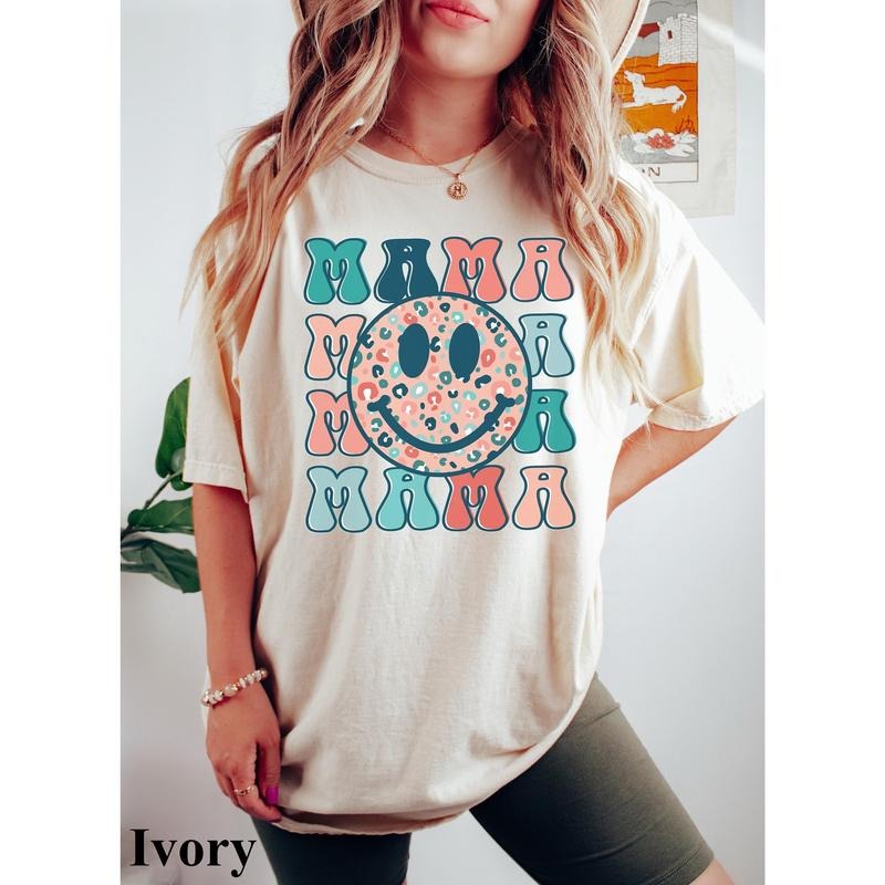 Retro Mama Shirt, Smiley Face Mama Shirt, Mother's Day Shirt For Mom, Mom Tshirt, Mama Tshirt, Pregnancy Announcement...