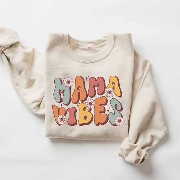Retro Mama Vibes Sweatshirt, Mother's Day Gift, Gift For Mother, Grandma Sweatshirt, Nana Shirt, Mom Hoodie, Mama...