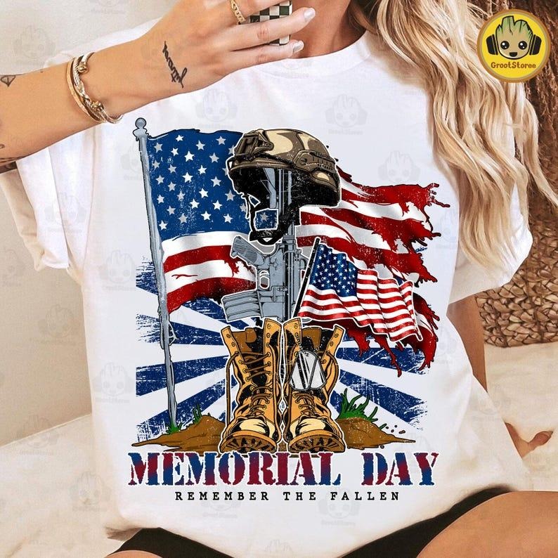 Retro Memorial Day Remember The Fallen tshirt, Proud Veteran Shirt, Vintage Military Hoodie, Sweatshirt | PureTeeCo.com