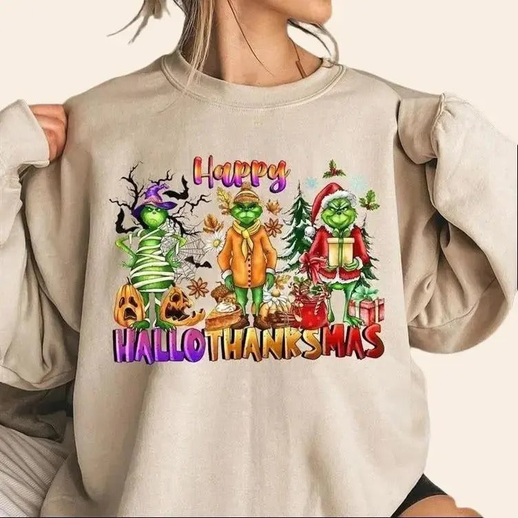 Retro Merry Sweatshirt for Women, Festive Christmas Shirt, Cute Holiday Gift, Unisex Crew Neck Pullover