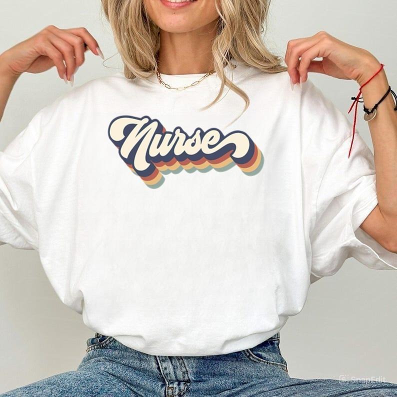 Retro Nurse Shirts, RN Shirts, Nurses Superhero, Nurse Week, Shirt For Woman, Nursing Shirt, Nursing School Tee,RN Leopard Nurse Shirt