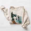 Retro Oregon Coast Winter Cliffs and Waves Sweatshirt - Tshirt 90s Vintage Vacation Sea Coastline