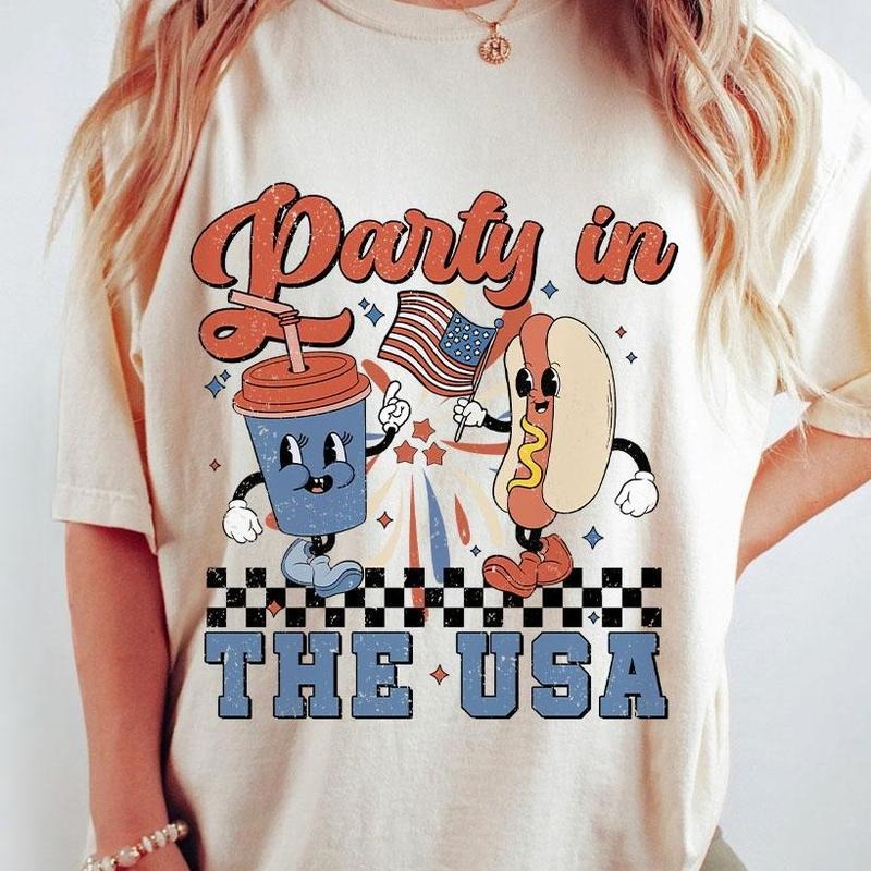 Retro Party In The USA Shirt, 4th Of July Shirts, Gift For Her, Indenpendence Day Gifts, Funny Fourth Of July Shirts, USA...