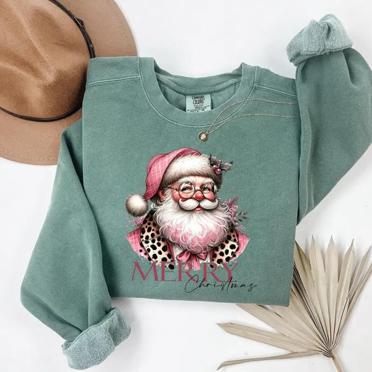 Retro Santa Christmas Shirt for Women - Hello Santa T-Shirt Gift - Loose Fit Pullover - Womenswear, Top