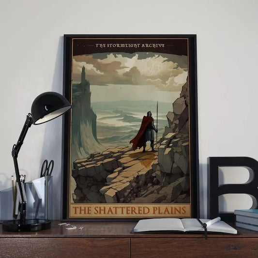 Retro Shattered Plains Poster, Stormlight Archive Canvas Wall Art, Way of Kings Poster, Fantasy Wall Art, Gift For Bookworms