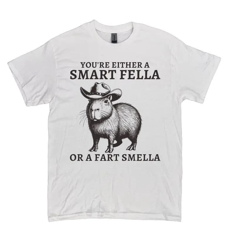 Retro Smart Fella Capybara 90s Tshirt, Funny Capybara Vintage T-shirt, Vintage 90s Shirt,Cute Shirt, Funny Gift Cotton...
