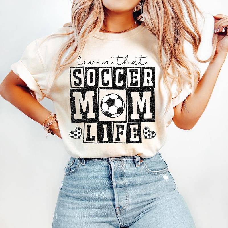 Retro Soccer Mom T-Shirt, Soccer T-Shirt, Soccer Mama, Soccer Shirt Game Day T-Shirt Hoodie, Sweatshirt | PureTeeCo.com