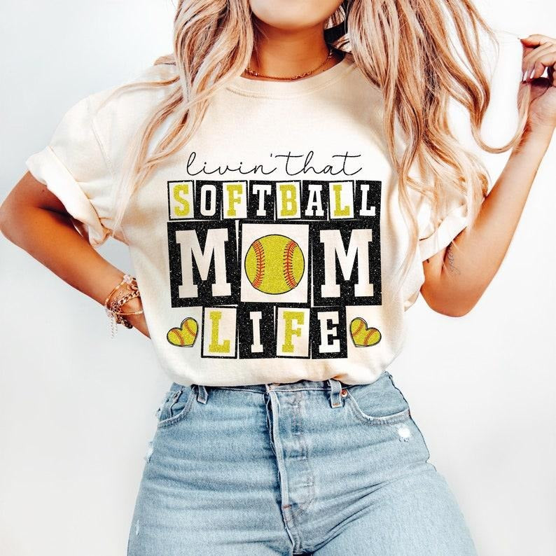 Retro Softball Mom, Softball Life, Retro Softball, Mama T-shirt Hoodie, Sweatshirt | PureTeeCo.com