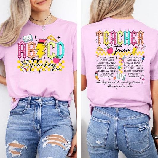 Retro Teacher Tour sweatShirt gift for Teacher, ABCD Teacher Tour Shirt, End of Year Shirt, Teacher Gift, Back To School  T-shirt, sweater and Hoodie