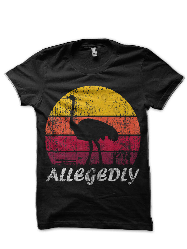 Retro Vintage Allegedly Ostrich Black T-Shirt Hoodie, Sweatshirt | PureTeeCo.com