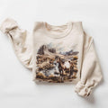 Retro Wild Horses Desert Canyon Fall Scene Sweatshirt - 90's Vintage Horse Lover Gift Outfit - Boho Unisex Crewneck...