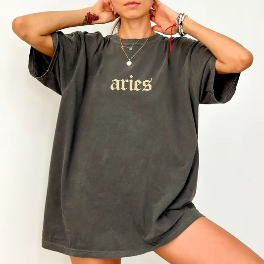 Retro Zodiac Comfort Colors Shirt, Astrology Lover Vintage Graphic Printed Tee, Aries Taurus Gemini Cancer Leo Virgo Libra Scorpio Sagittarius Capricorn Aquarius Pisces Custom Zodiac Unhinged Shirt, Womenswear, Cotton Fabric Relaxed Fit Chic Style
