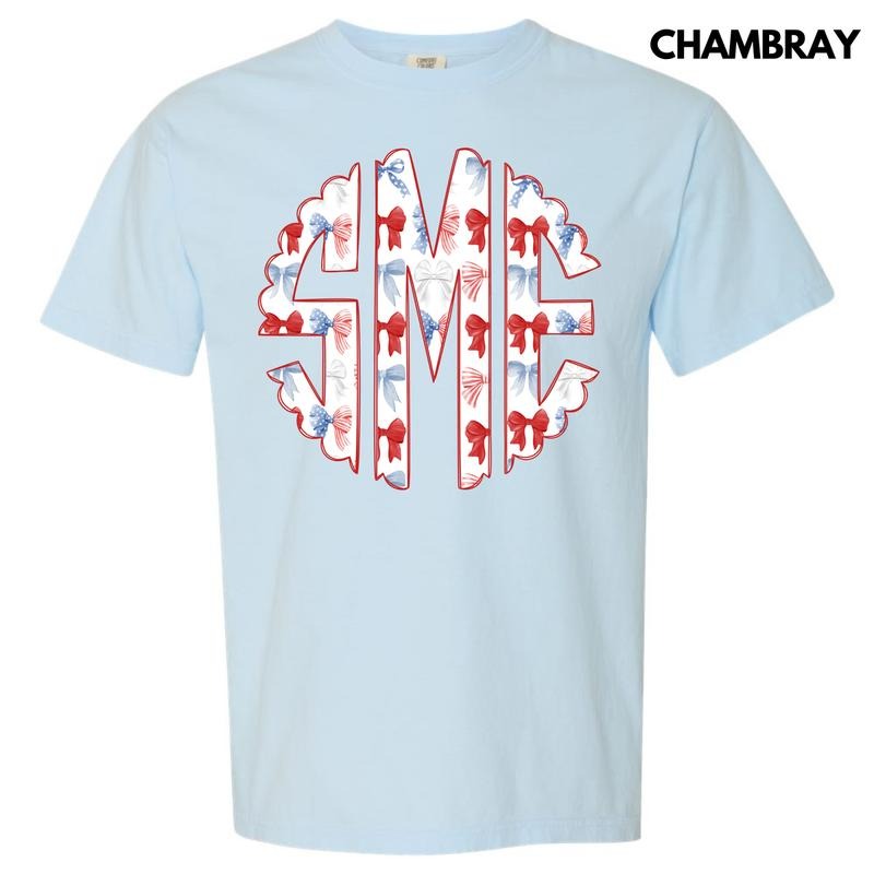 Ribbon USA Monogram Comfort Colors T-Shirt 'NLB' Hoodie, Sweatshirt | PureTeeCo.com