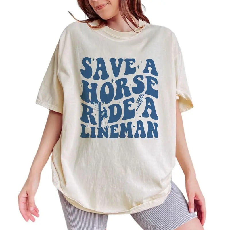 Ride A Lineman Shirt, Line Wife Tee, Spoiled Wife Graphic Printed Tee, Wifey Unhinged Shirt, Lineman's Girlfriend...