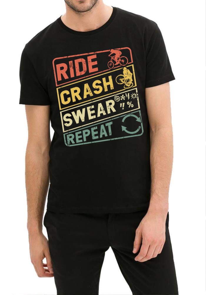 Ride Crash Swear Repeat T-Shirt Hoodie, Sweatshirt | PureTeeCo.com