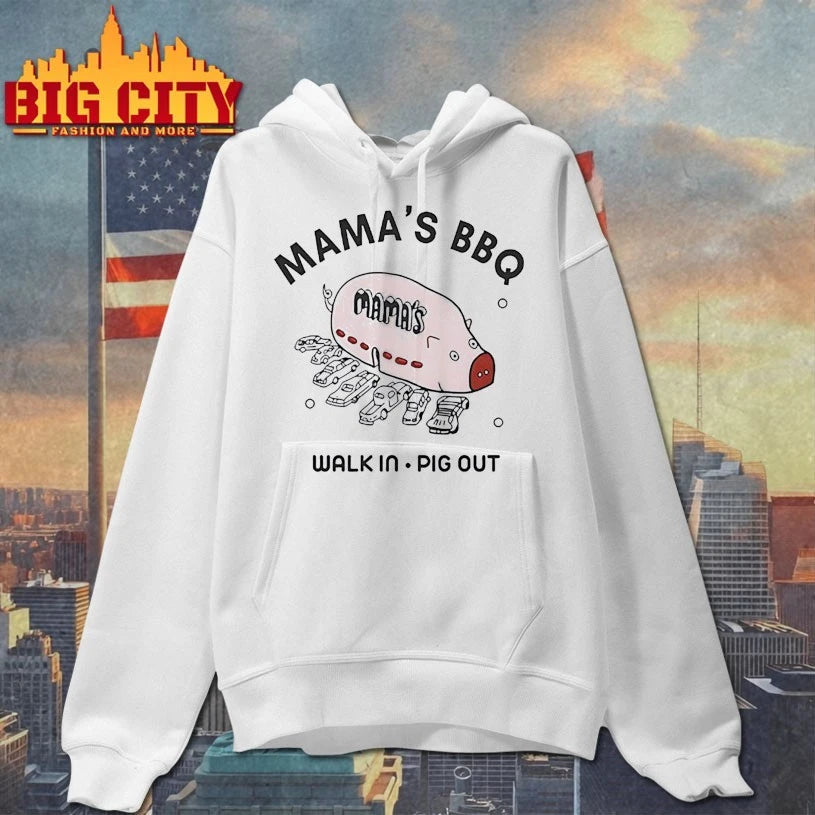 Rob Mac Mama’s BBQ Walk In Pig Out shirt