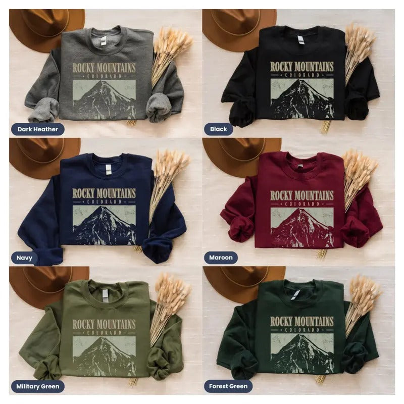 Rocky Mountains Colorado Sweatshirt, Colorado Mountains Hiking T-Shirt, Rocky Mountains Shirt, Mountain Sweater Hoodie