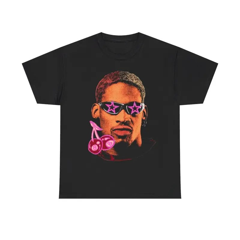 Rodman Inspired Vintage Tee Y2k 90s Hip-Hop Vibes Heavy Cotton Graphic T-Shirt Tshirt Shirt Basketball Fan Shirt Casual...