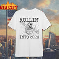 Rollin Into 2026 Raccoon Feral Girl New Year shirt