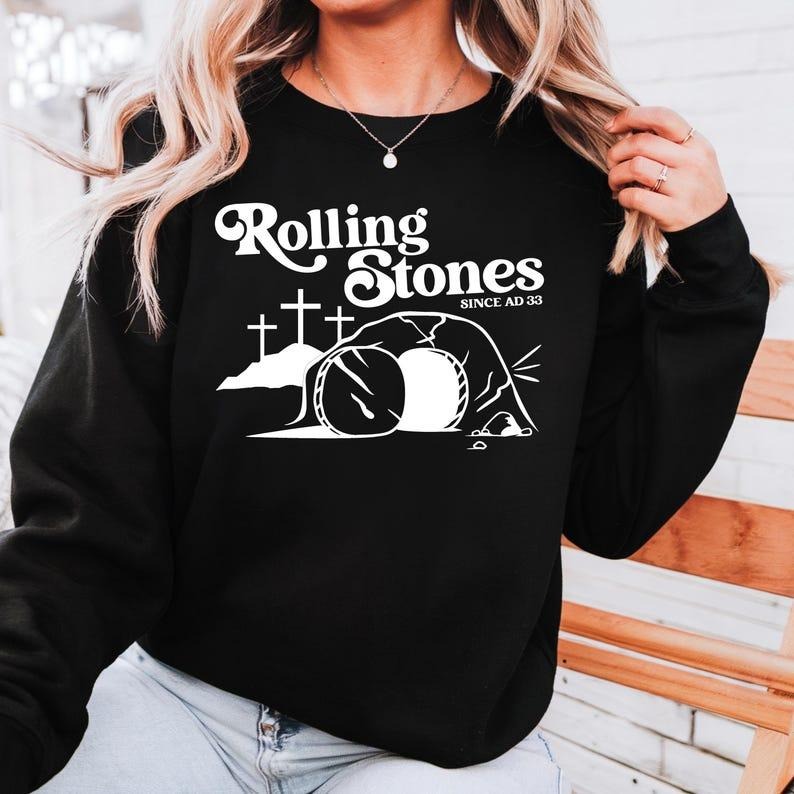 Rolling Stones Christian tshirt, Resurrection Tomb tshirt, Easter Digital Download for Cricut Shirts Mugs Crafts, tshirt hot trend