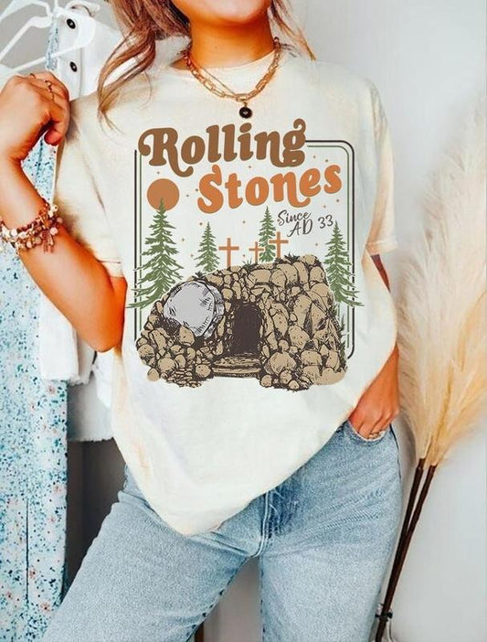 Rolling tshirt, He Is Risen tshirt, Easter Christian tshirt Clipart, Funny Christian tshirt, tshirt hot trend, shirt for women, Women's Inspirational Teacher T-Shirt