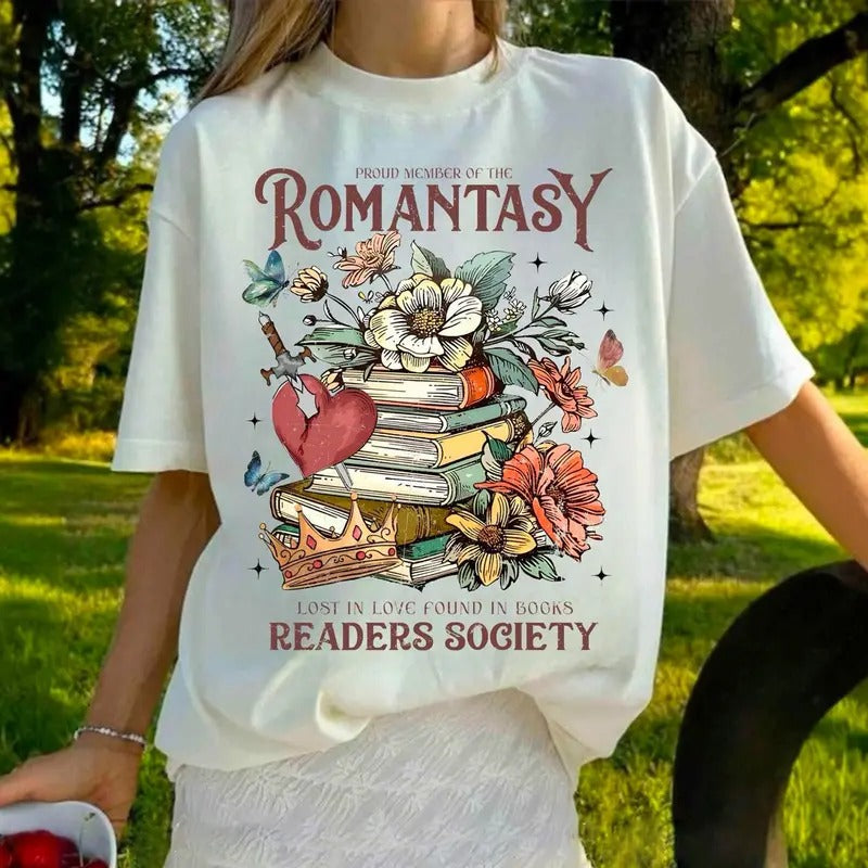 Romantasy Readers Society Crewneck, Book Lover Club Shirt, Romantasy Reader Tee, Fantasy Romance Book Shirt, Booktrovert...