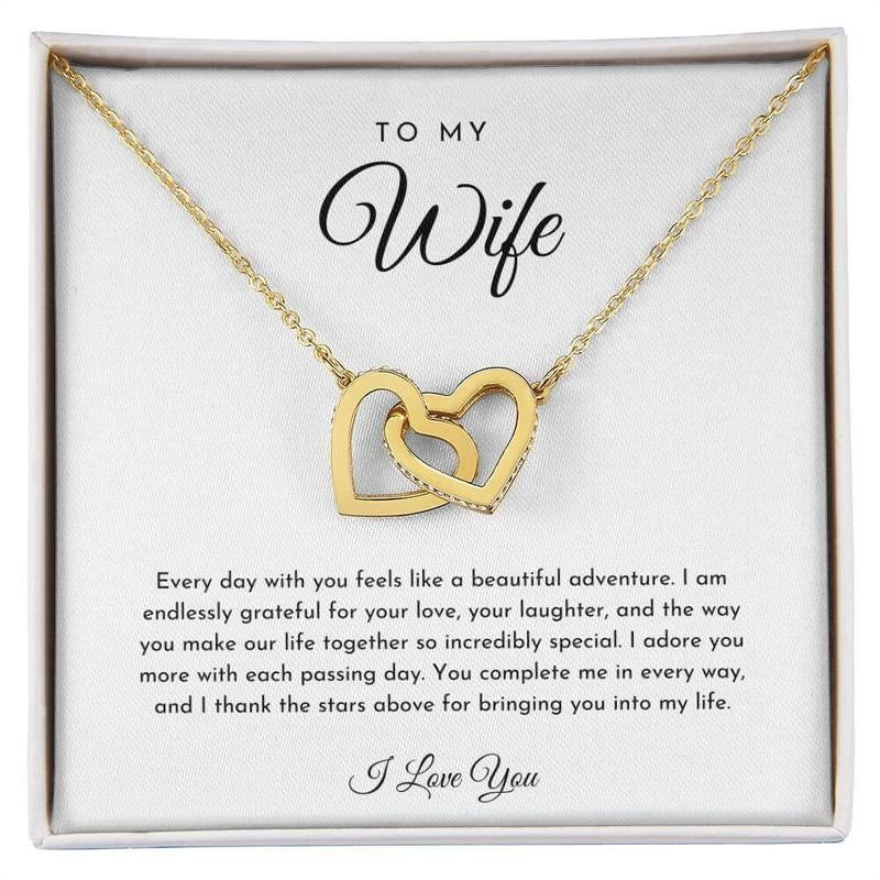 Romantic Gift For Wife, To My Wife Gift, Christmas, Necklace With Message Card, Gift For Fiancee Wife, Jewelry Gift...