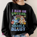 Running on Caffeine Chaos and Bluey Mom Shirt, Chilli Heeler Shirt, Mom Bluey Shirt, Mama Shirt, Chilli Heeler Bluey...