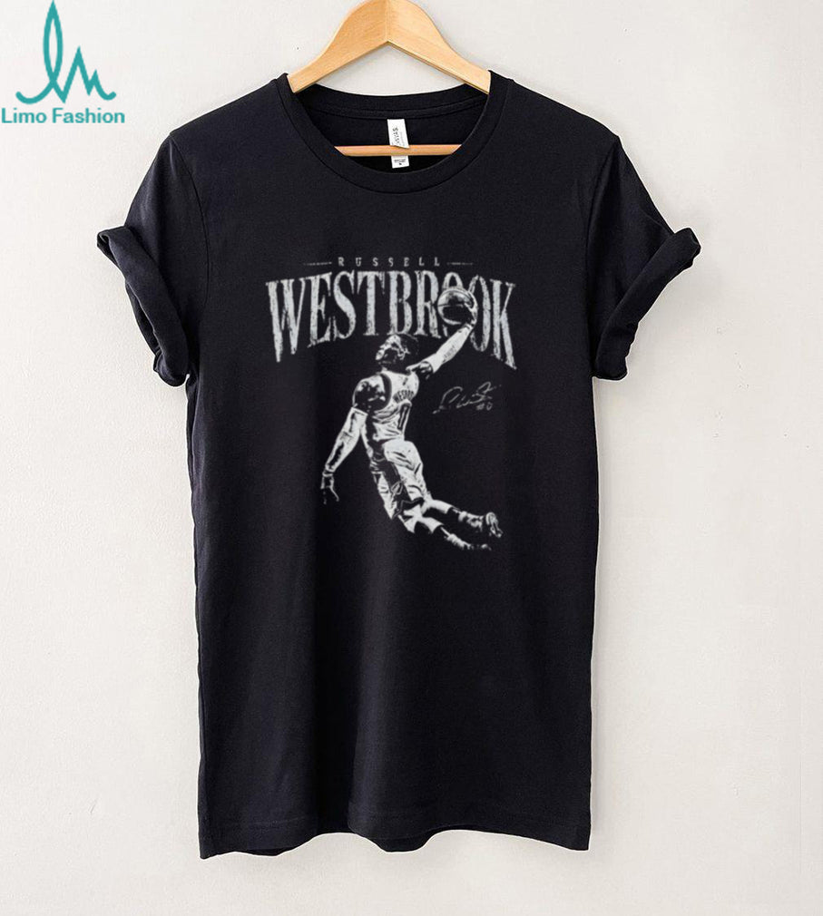 Russell Westbrook Oklahoma Cithy Thunder portrait signature shirt