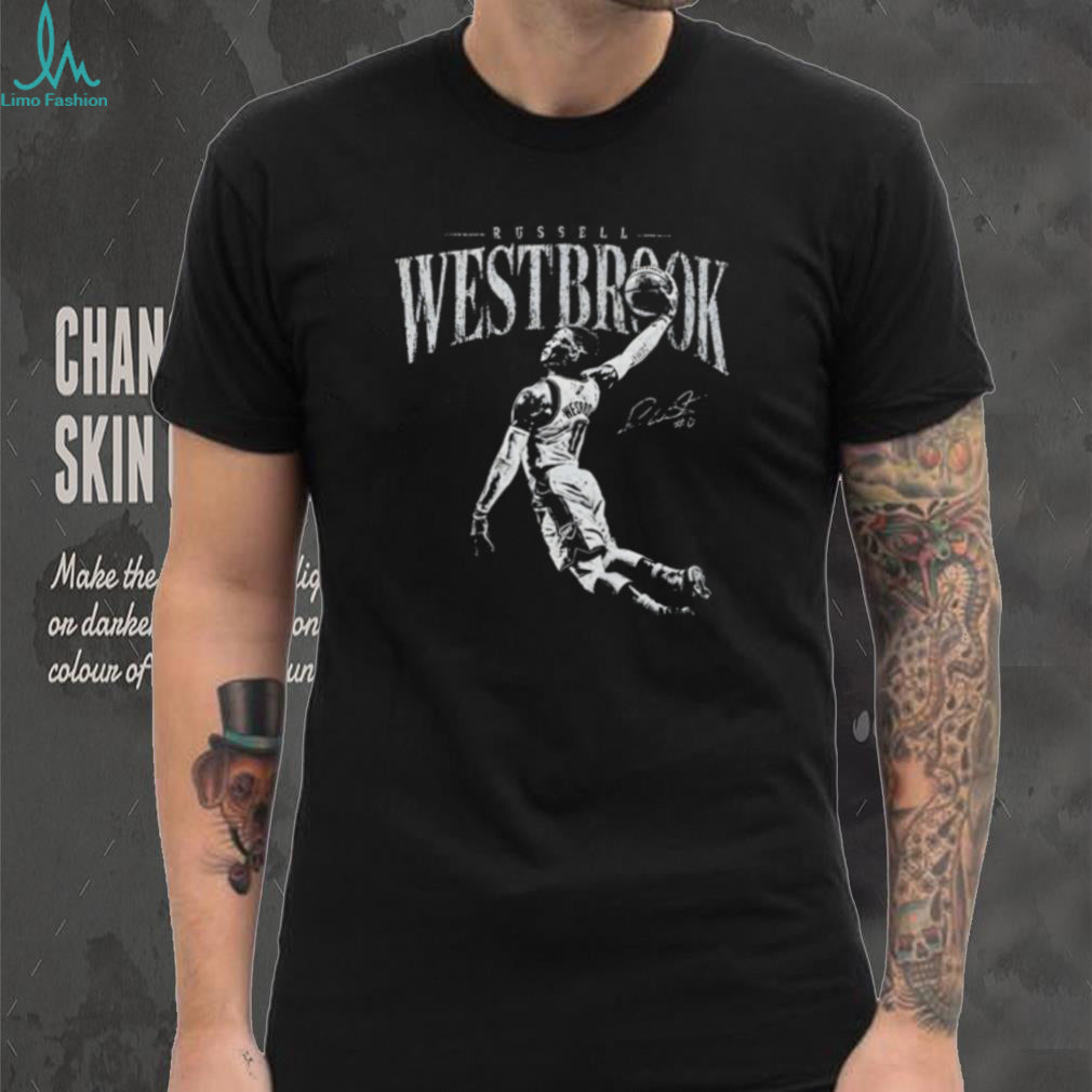 Russell Westbrook Oklahoma Cithy Thunder portrait signature shirt