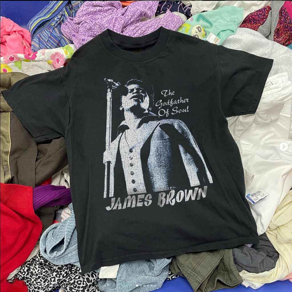 JAMES BR0WN 'GODFATHER OF SOUL' 90'S - VINTAGE WASHED T-SHIRT Hoodie, Sweatshirt | PureTeeCo.com (Image 1)