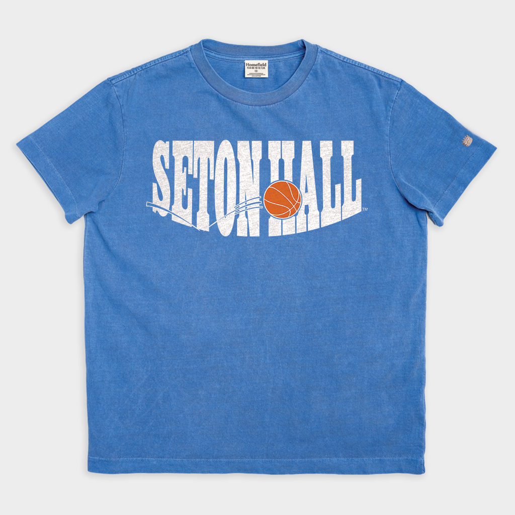 Seton Hall Basketball Vintage Heavyweight Tee Hoodie, Sweatshirt | PureTeeCo.com (Image 1)