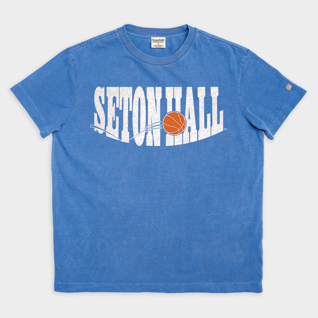 Seton Hall Basketball Vintage Heavyweight Tee Hoodie, Sweatshirt | PureTeeCo.com (Image 1)