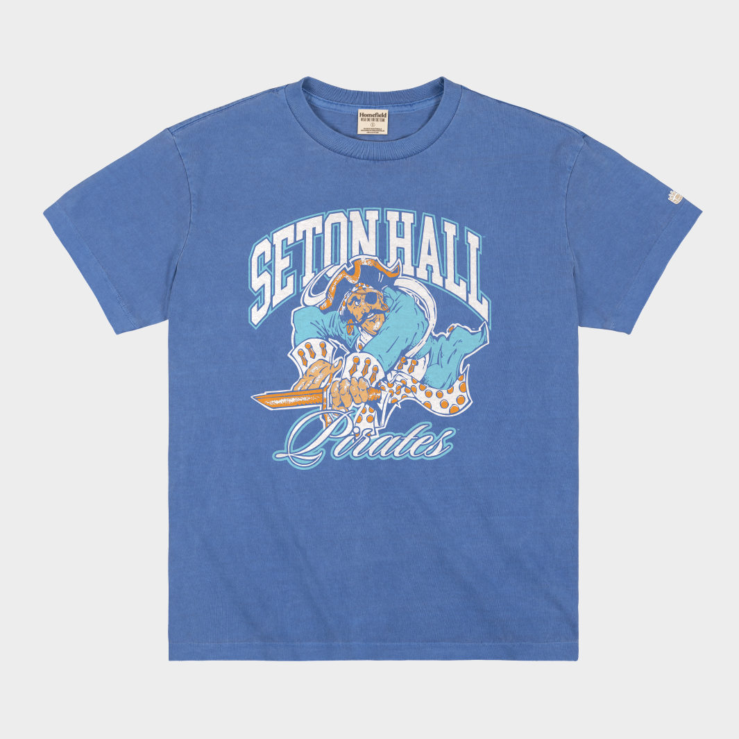 Seton Hall Pirates Throwback Vintage Heavyweight Tee Hoodie, Sweatshirt | PureTeeCo.com