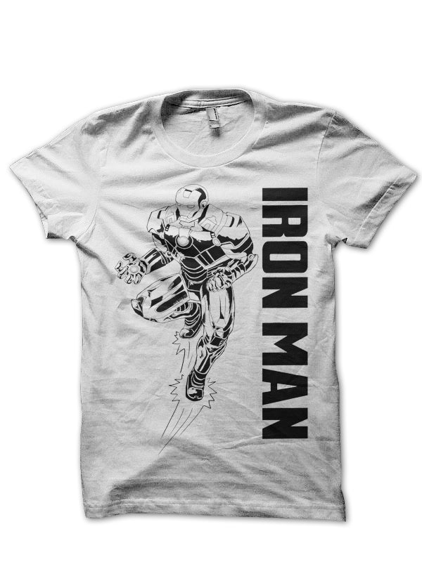 Ironman White Tee Hoodie, Sweatshirt | PureTeeCo.com