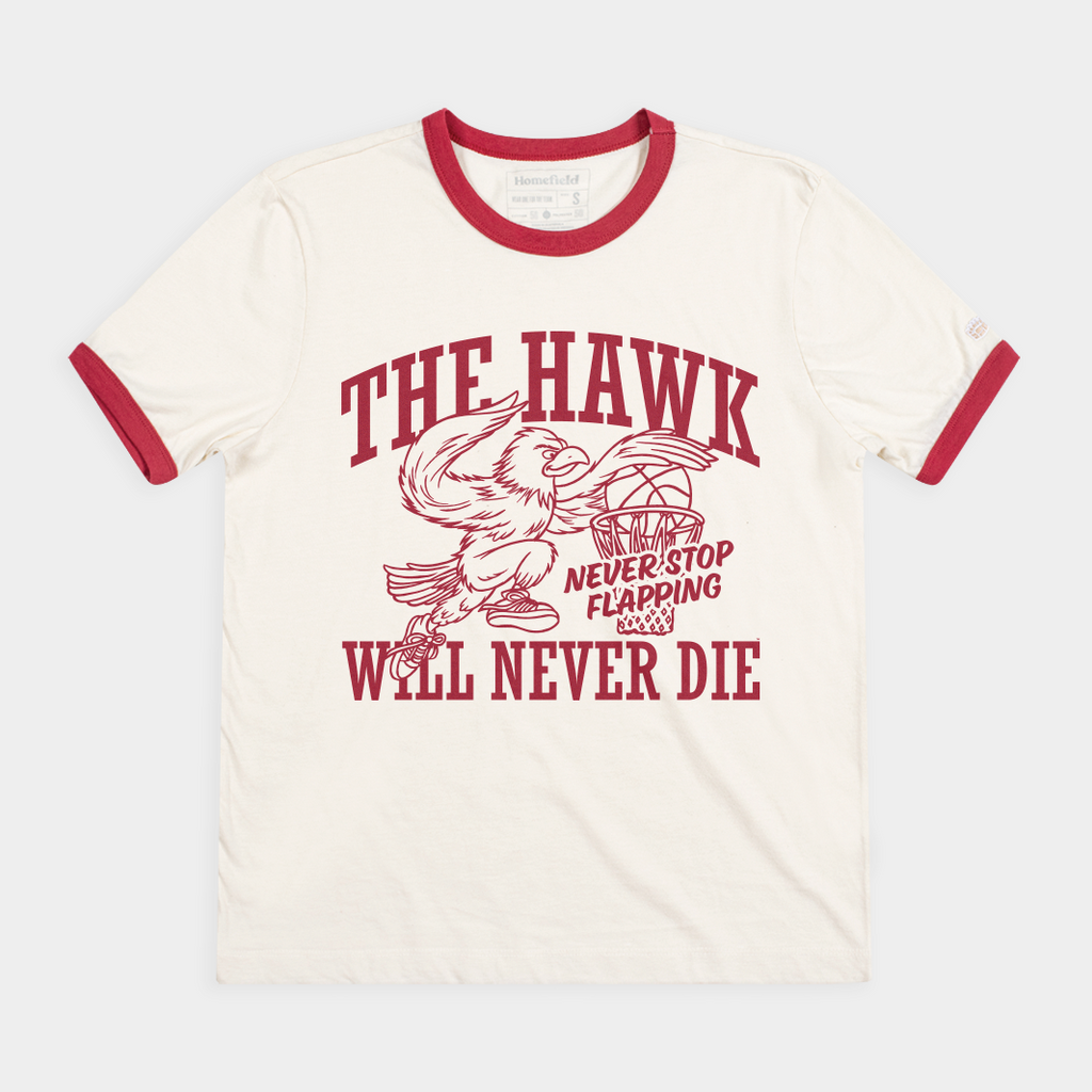 Saint Joseph's "The Hawk Will Never Die" Ringer Tee Style001 Hoodie, Sweatshirt | PureTeeCo.com