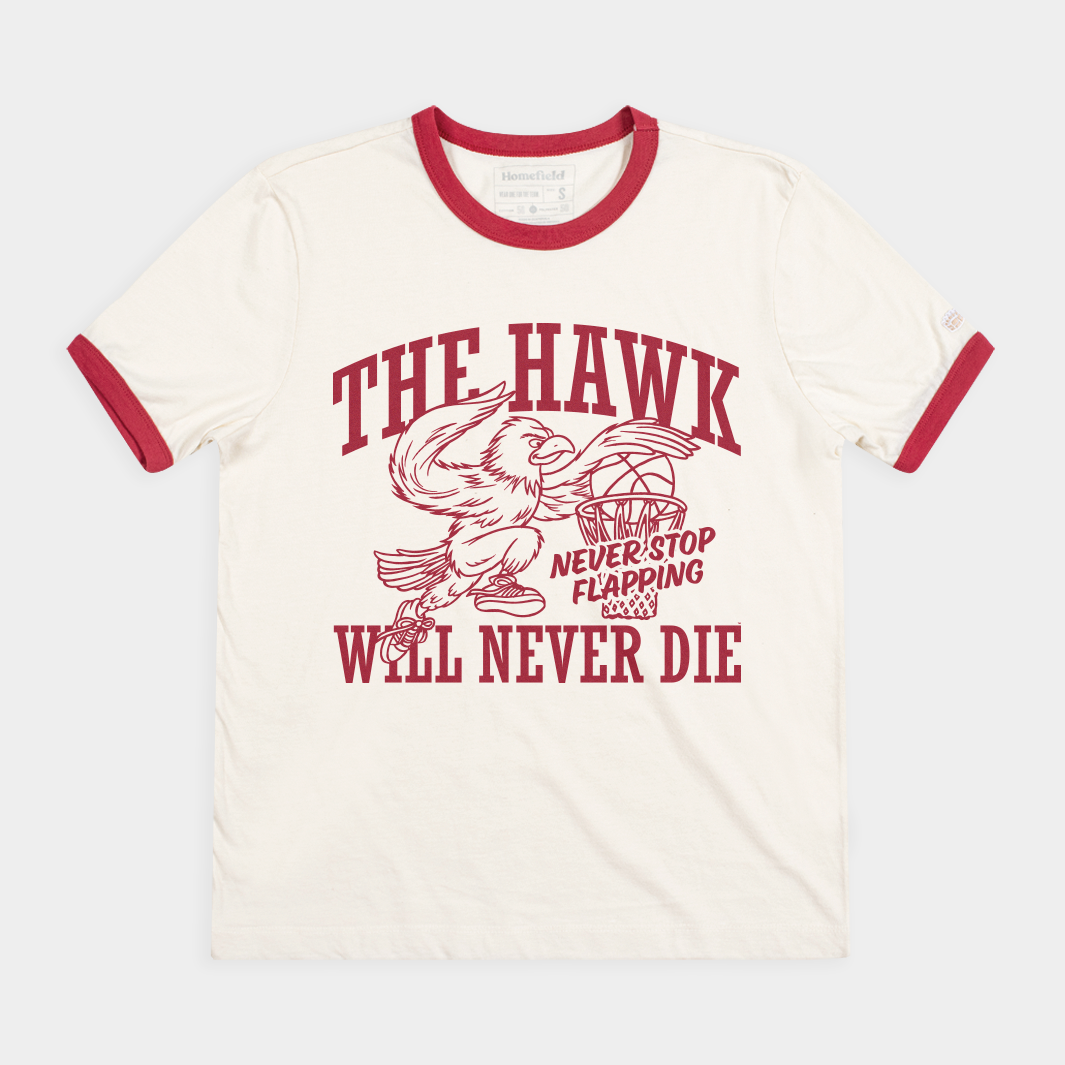 Saint Joseph's "The Hawk Will Never Die" Ringer Tee Style001 Hoodie, Sweatshirt | PureTeeCo.com