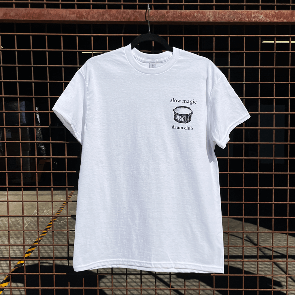 Drum Club White T-Shirt Hoodie, Sweatshirt | PureTeeCo.com (Image 3)