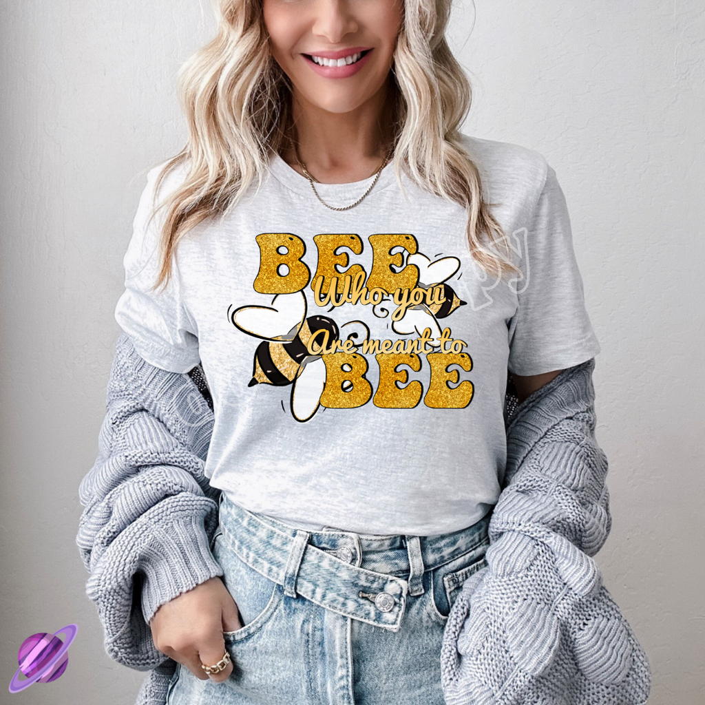 Bee Who You Are Meant to Bee Tee Hoodie, Sweatshirt | PureTeeCo.com (Image 1)