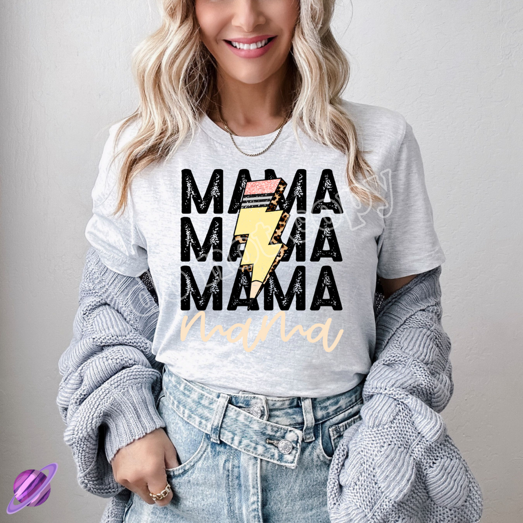 Mama Lightning Pencil Tee Hoodie, Sweatshirt | PureTeeCo.com (Image 1)