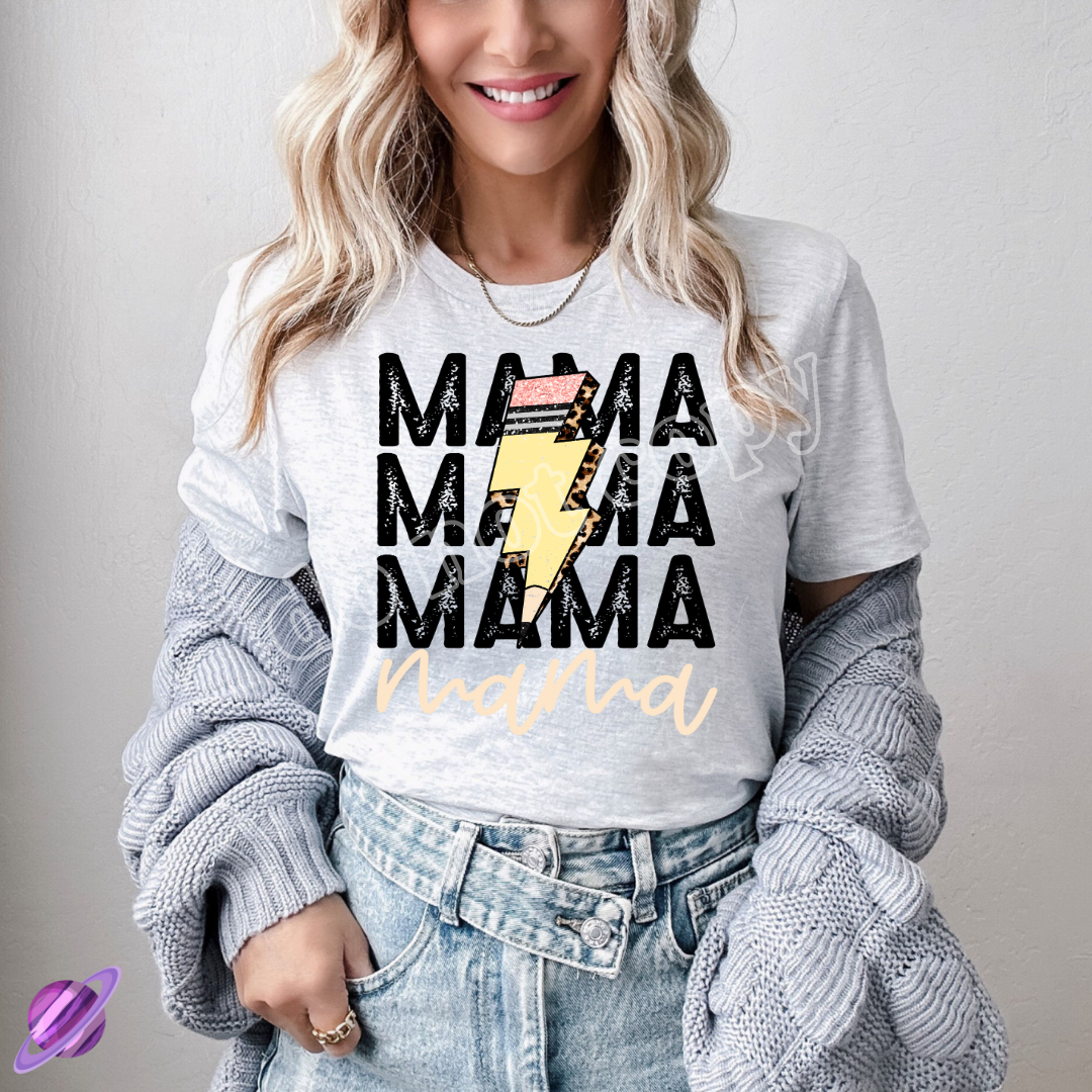 Mama Lightning Pencil Tee Hoodie, Sweatshirt | PureTeeCo.com (Image 1)