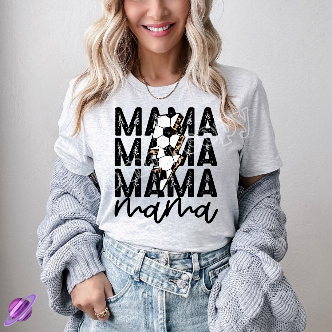 Mama Lightning Soccer Tee Hoodie, Sweatshirt | PureTeeCo.com (Image 1)