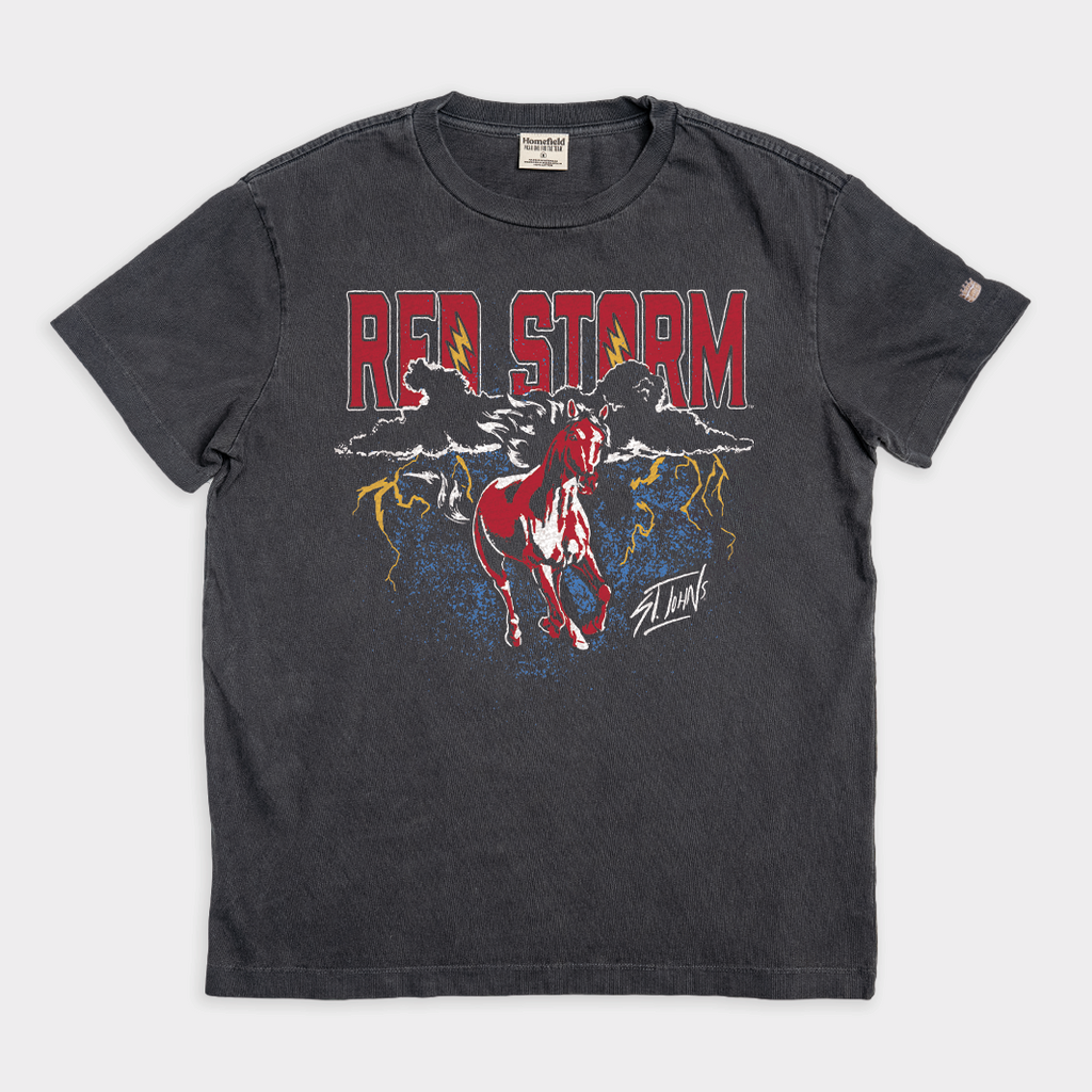 St. John's Red Storm Thunder Vintage Heavyweight Tee Style001 Hoodie, Sweatshirt | PureTeeCo.com (Image 1)